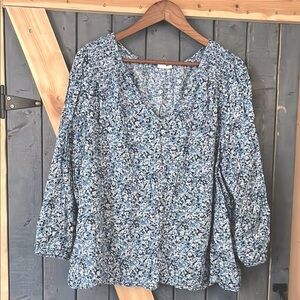 Blue Floral Women's Top